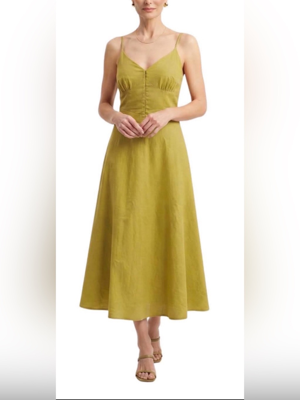 Chartreuse strapped Midi sundress